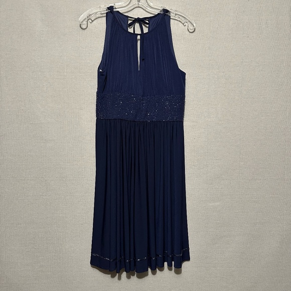 David's Bridal Navy Blue Cocktail Dress - size 10 - Picture 1 of 6